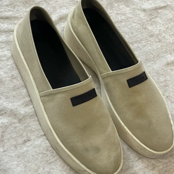 Fear of God Beige Canvas Slip-Ons - Picture 2 of 5